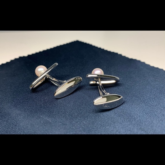 Mikimoto Silver Cufflinks - Picture 2 of 4